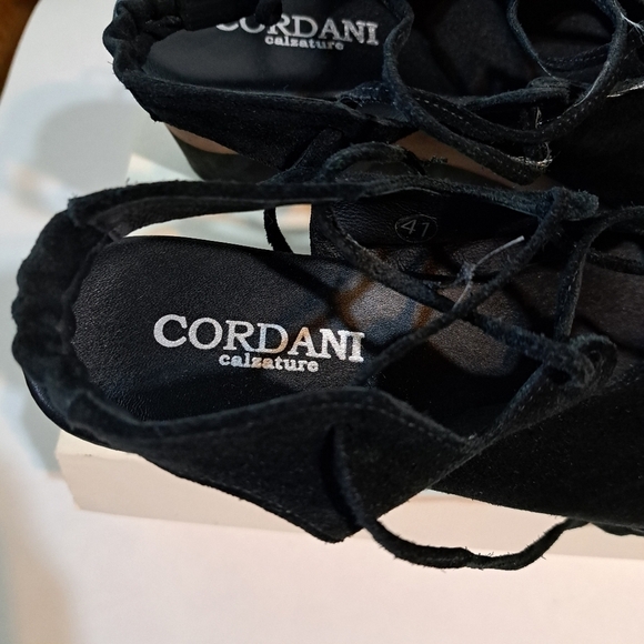 Cordani Calzature Milly Black Cord Lace Up Sling Back Platform Wedge 41 - Picture 3 of 8